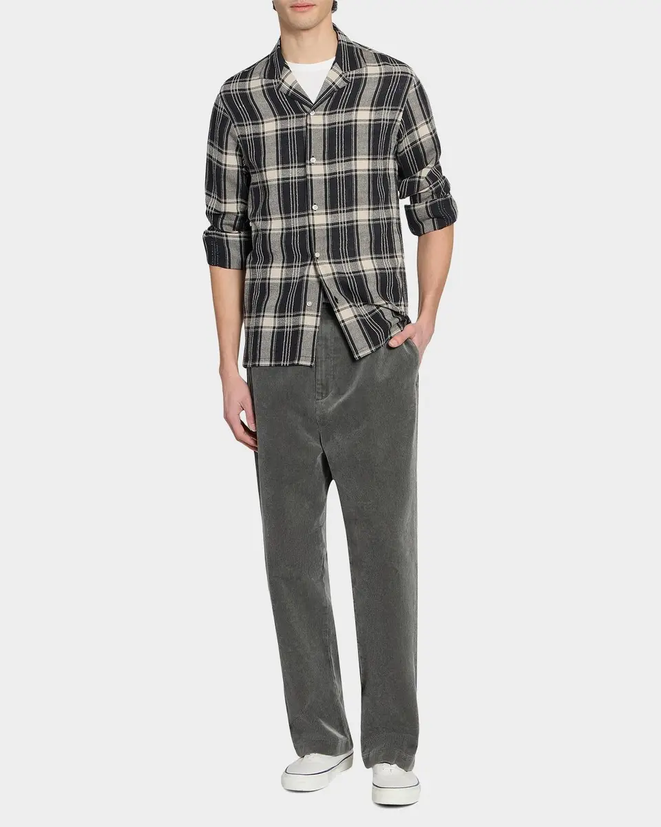 OFFICINE GÉNÉRALE Men's Eren Checked Cotton-Blend Button-Front Shirt | Thumbnail 2 OFFICINE GÉNÉRALE Men's Eren Checked Cotton-Blend Button-Front Shirt | Thumbnail 2