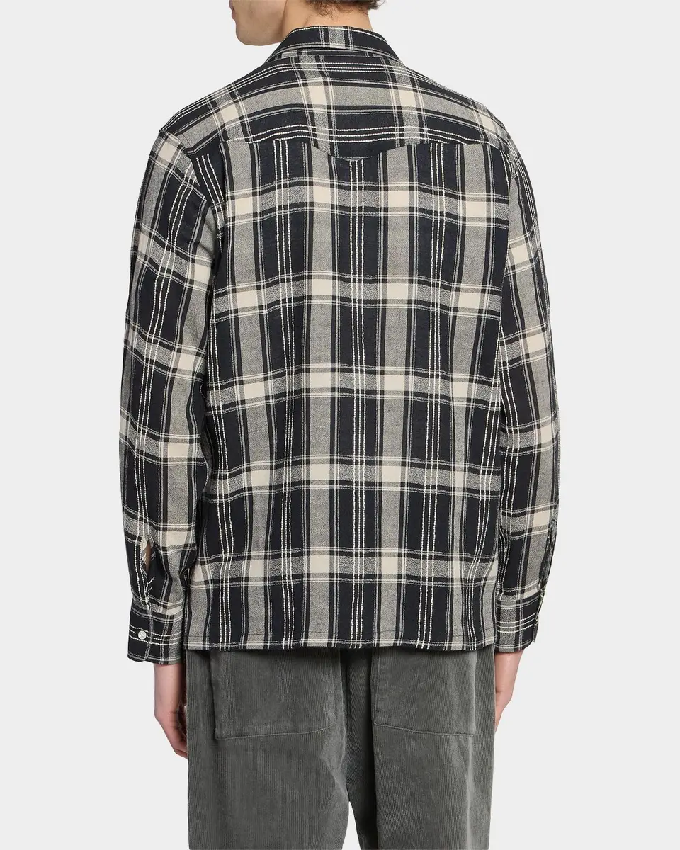 OFFICINE GÉNÉRALE Men's Eren Checked Cotton-Blend Button-Front Shirt | Thumbnail 3 OFFICINE GÉNÉRALE Men's Eren Checked Cotton-Blend Button-Front Shirt | Thumbnail 3