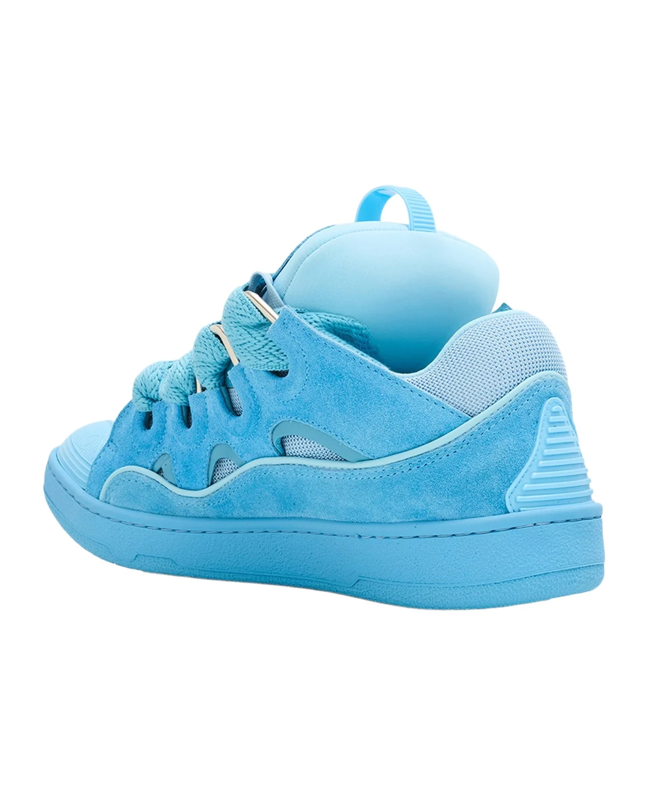 Lanvin Men's Curb Tonal Suede and Mesh Sneakers