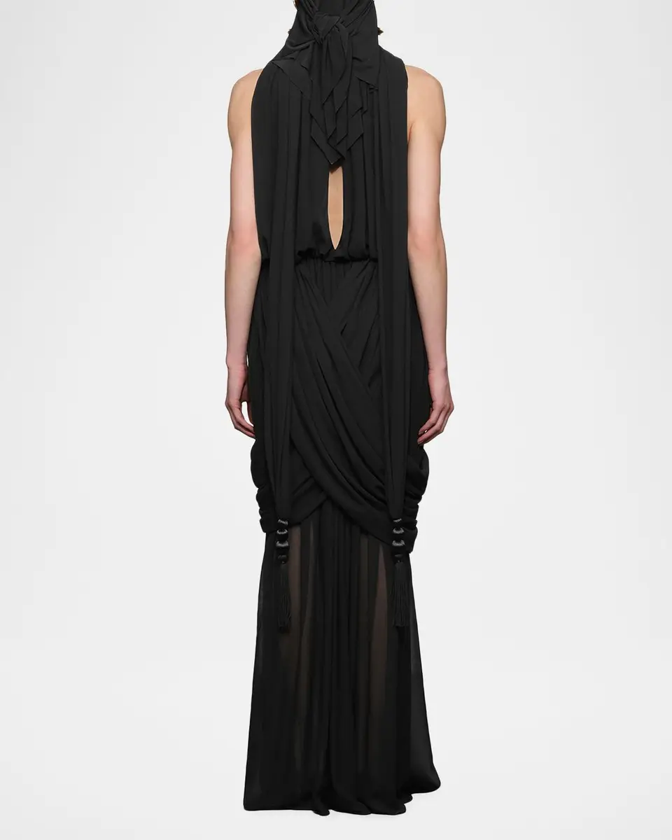 Et Ochs Arabella Plunging Draped Column Gown | Thumbnail 3