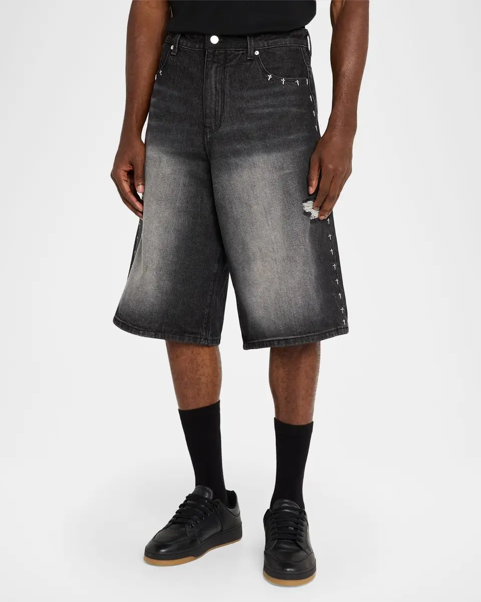 RTA Men's Chaparral Gustavo Oversized Denim Bermuda Shorts | Thumbnail 4