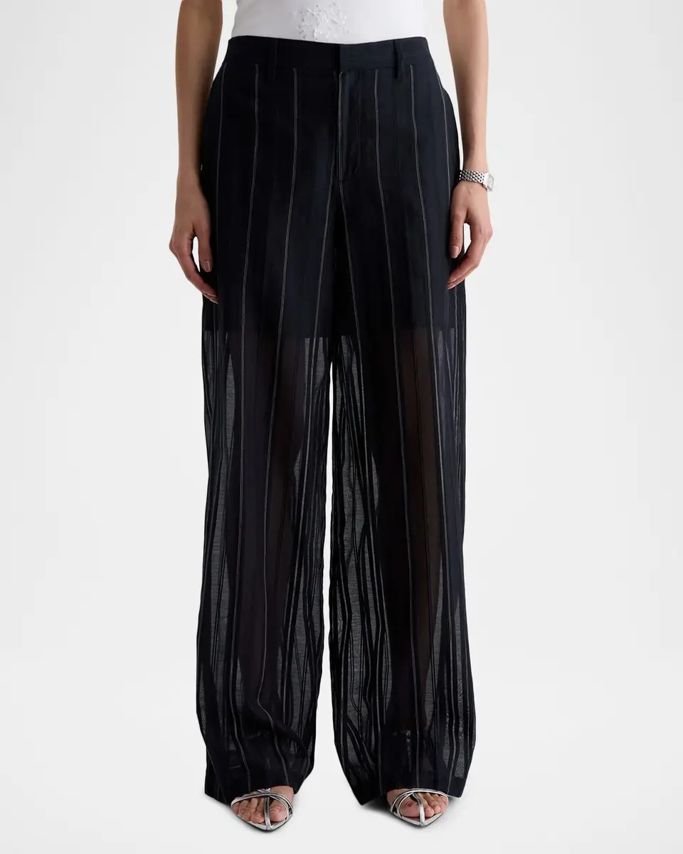 AG Jeans Sheer Wide-Leg Trousers | Thumbnail 4