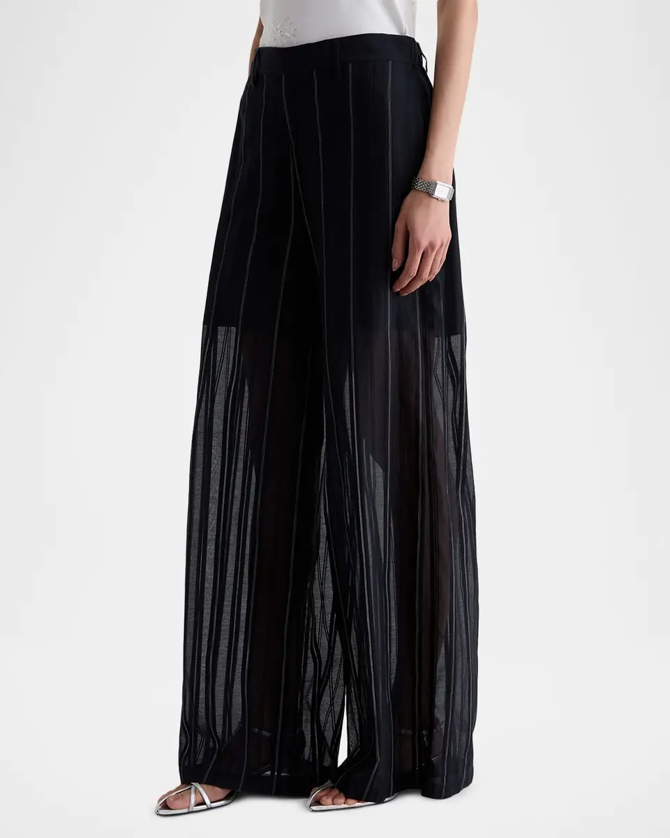 AG Jeans Sheer Wide-Leg Trousers | Thumbnail 6