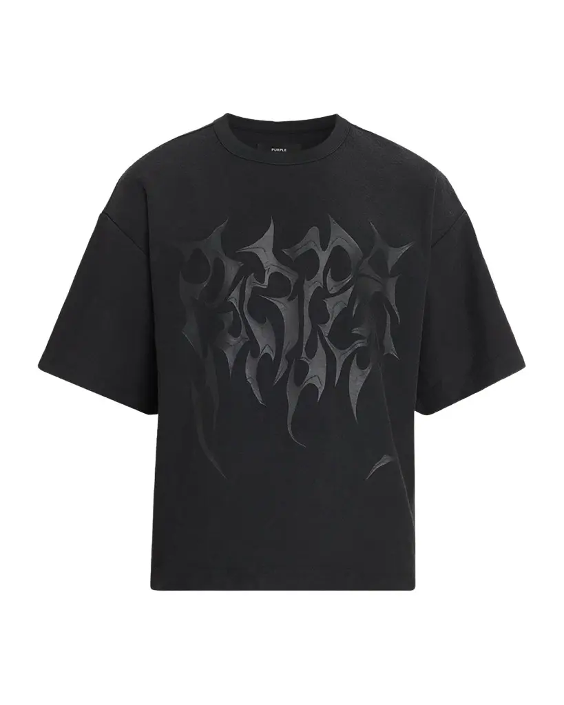 PURPLE Men's Flame-Print Cotton Jersey T-Shirt | Image 1 PURPLE Men's Flame-Print Cotton Jersey T-Shirt | Image 1