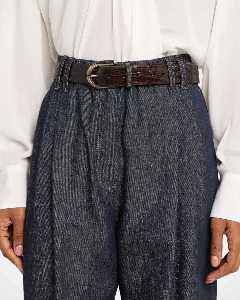 Brunello Cucinelli Lizard-Effect Leather Belt | Thumbnail 2 Brunello Cucinelli Lizard-Effect Leather Belt | Thumbnail 2