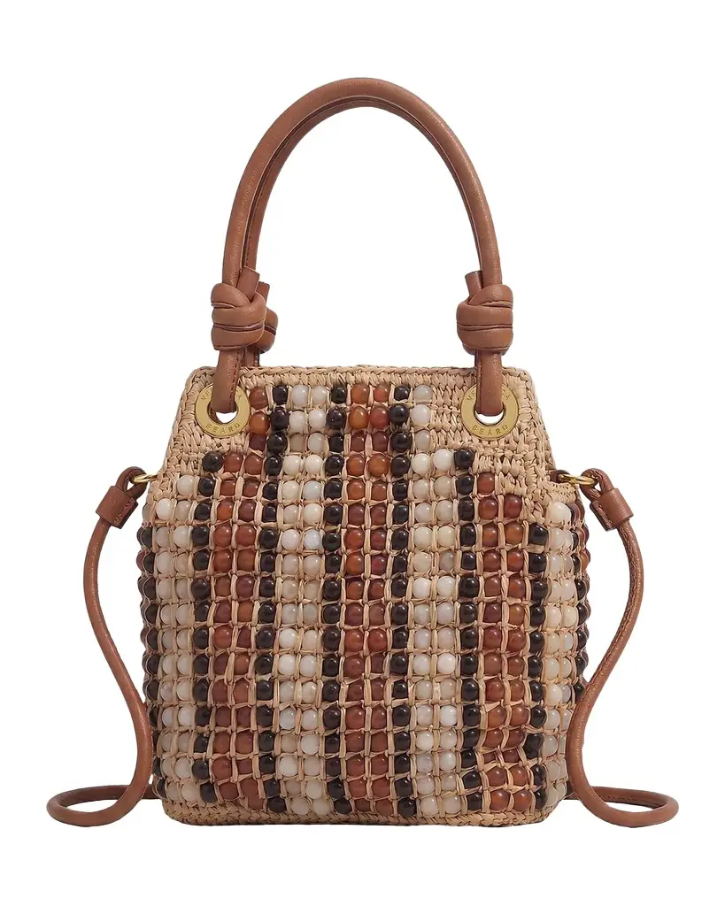 Veronica Beard Slouch Small Beaded Raffia Top-Handle Bag | Image 1 Veronica Beard Slouch Small Beaded Raffia Top-Handle Bag | Image 1