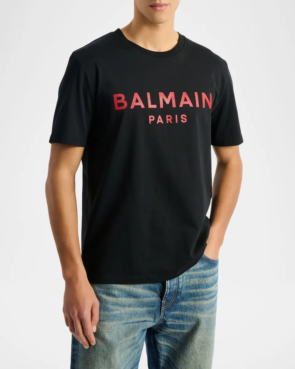 Balmain Men's Paris Cotton T-Shirt | Thumbnail 3
