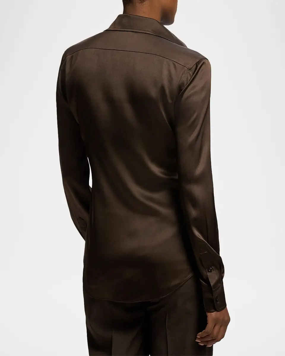 Ralph Lauren Collection Cameron II Straight Fit Charmeuse Shirt | Thumbnail 3 Ralph Lauren Collection Cameron II Straight Fit Charmeuse Shirt | Thumbnail 3