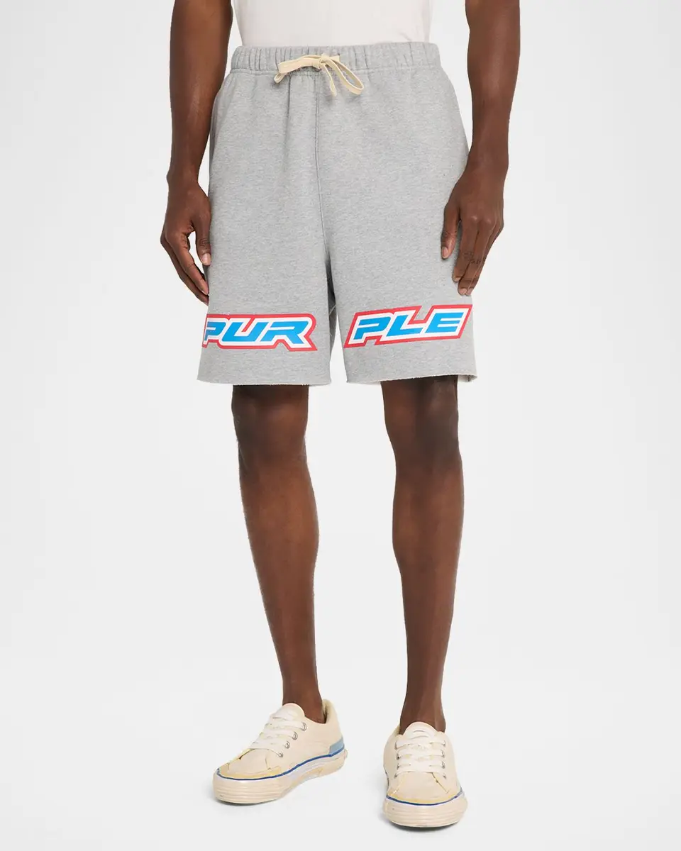 PURPLE Men's Turbo Type Logo Fleece Shorts | Thumbnail 4 PURPLE Men's Turbo Type Logo Fleece Shorts | Thumbnail 4