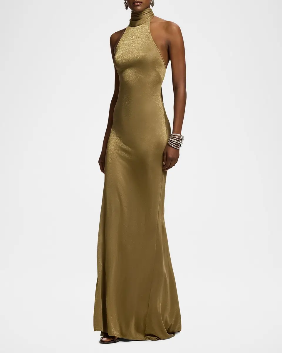 Ralph Lauren Collection Kelsie Metallic Jersey Evening Dress | Thumbnail 2