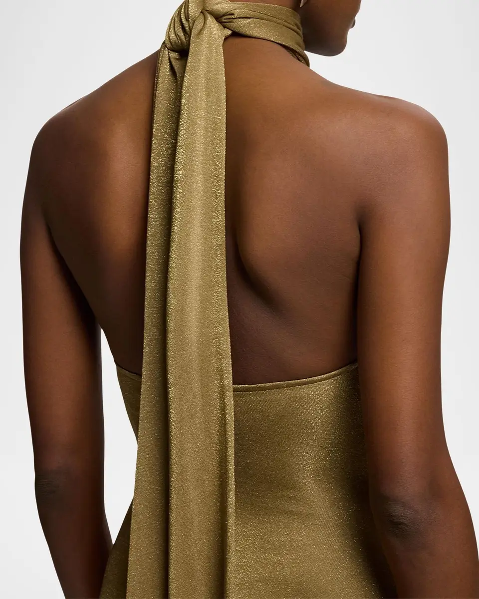 Ralph Lauren Collection Kelsie Metallic Jersey Evening Dress | Thumbnail 5
