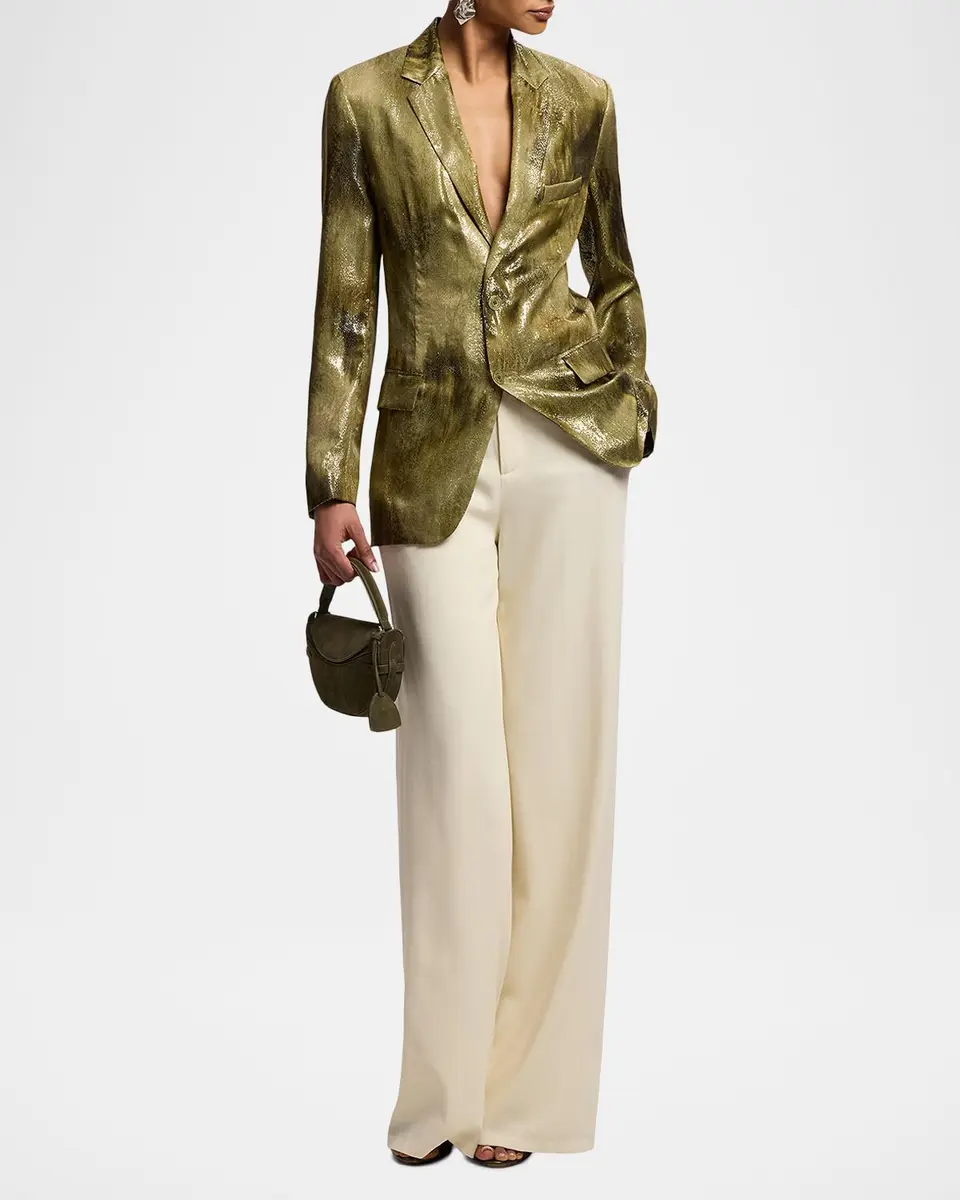 Ralph Lauren Collection Marcy Abstract Metallic Jacquard Jacket | Thumbnail 2 Ralph Lauren Collection Marcy Abstract Metallic Jacquard Jacket | Thumbnail 2