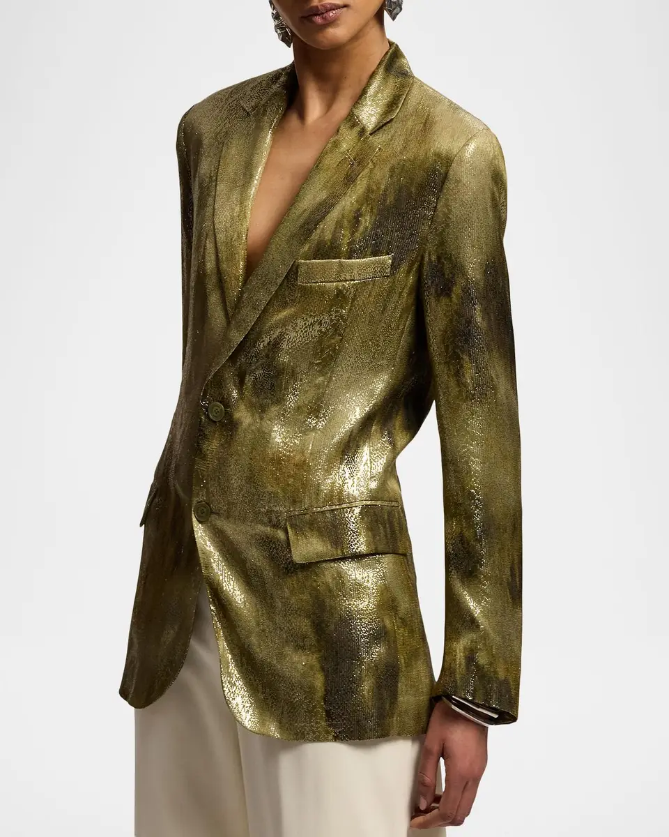 Ralph Lauren Collection Marcy Abstract Metallic Jacquard Jacket | Thumbnail 6 Ralph Lauren Collection Marcy Abstract Metallic Jacquard Jacket | Thumbnail 6