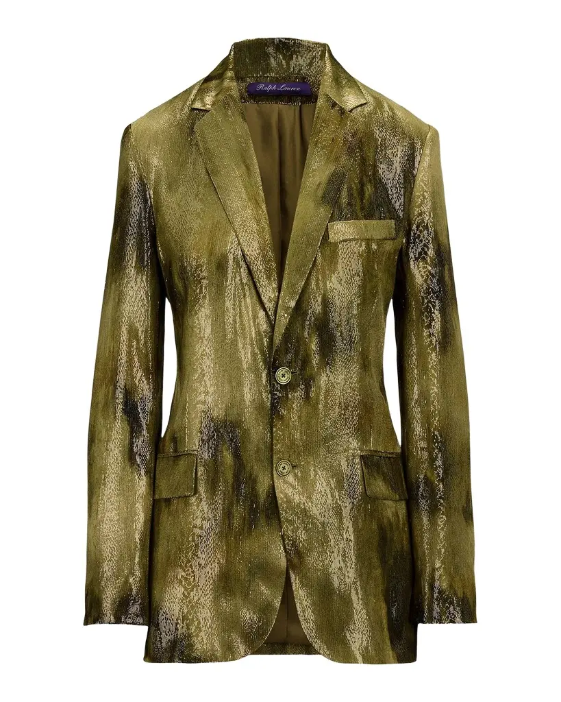 Ralph Lauren Collection Marcy Abstract Metallic Jacquard Jacket | Image 1 Ralph Lauren Collection Marcy Abstract Metallic Jacquard Jacket | Image 1
