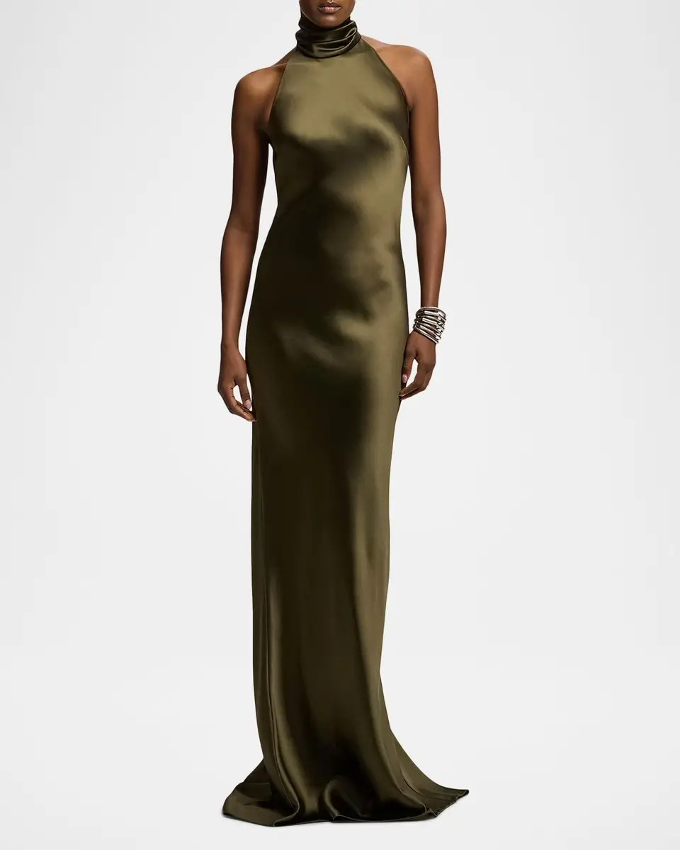 Ralph Lauren Collection Chilton Satin Evening Dress | Thumbnail 2