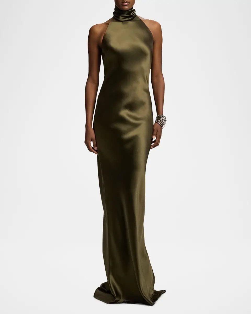 Ralph Lauren Collection Chilton Satin Evening Dress | Thumbnail 3