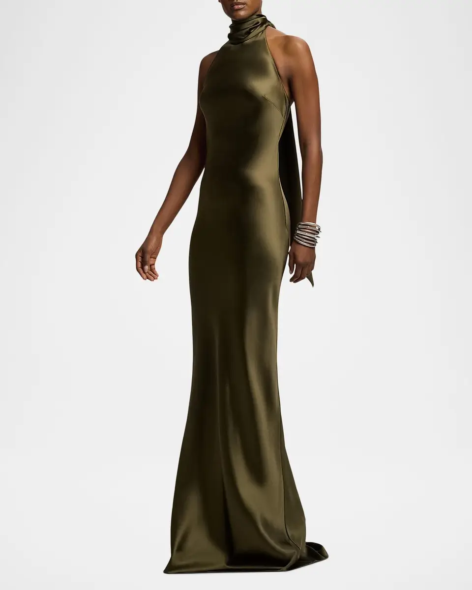 Ralph Lauren Collection Chilton Satin Evening Dress | Thumbnail 5