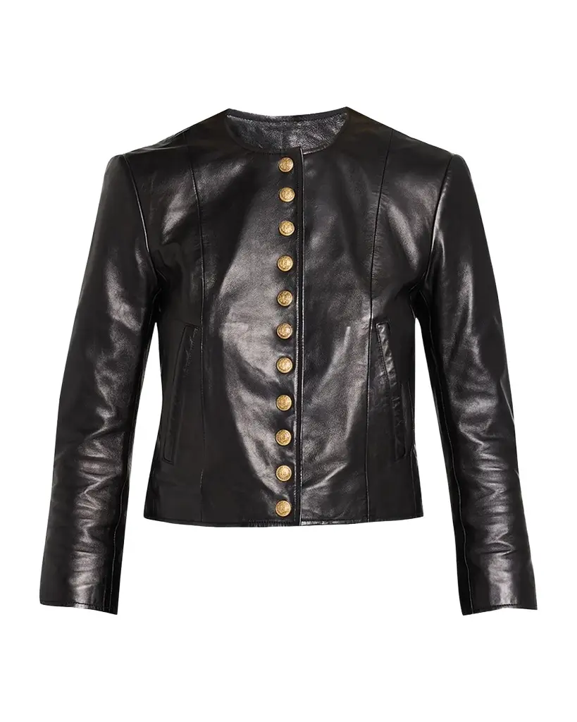 R13 Front-Snap Leather Jacket | Image 1 R13 Front-Snap Leather Jacket | Image 1
