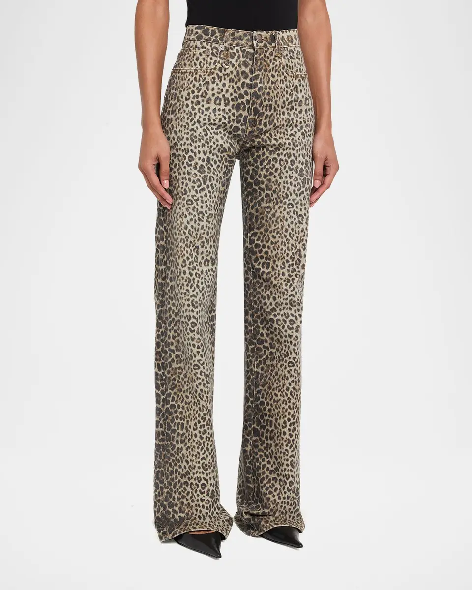 R13 Jane Wide-Leg Leopard Jeans | Thumbnail 4 R13 Jane Wide-Leg Leopard Jeans | Thumbnail 4