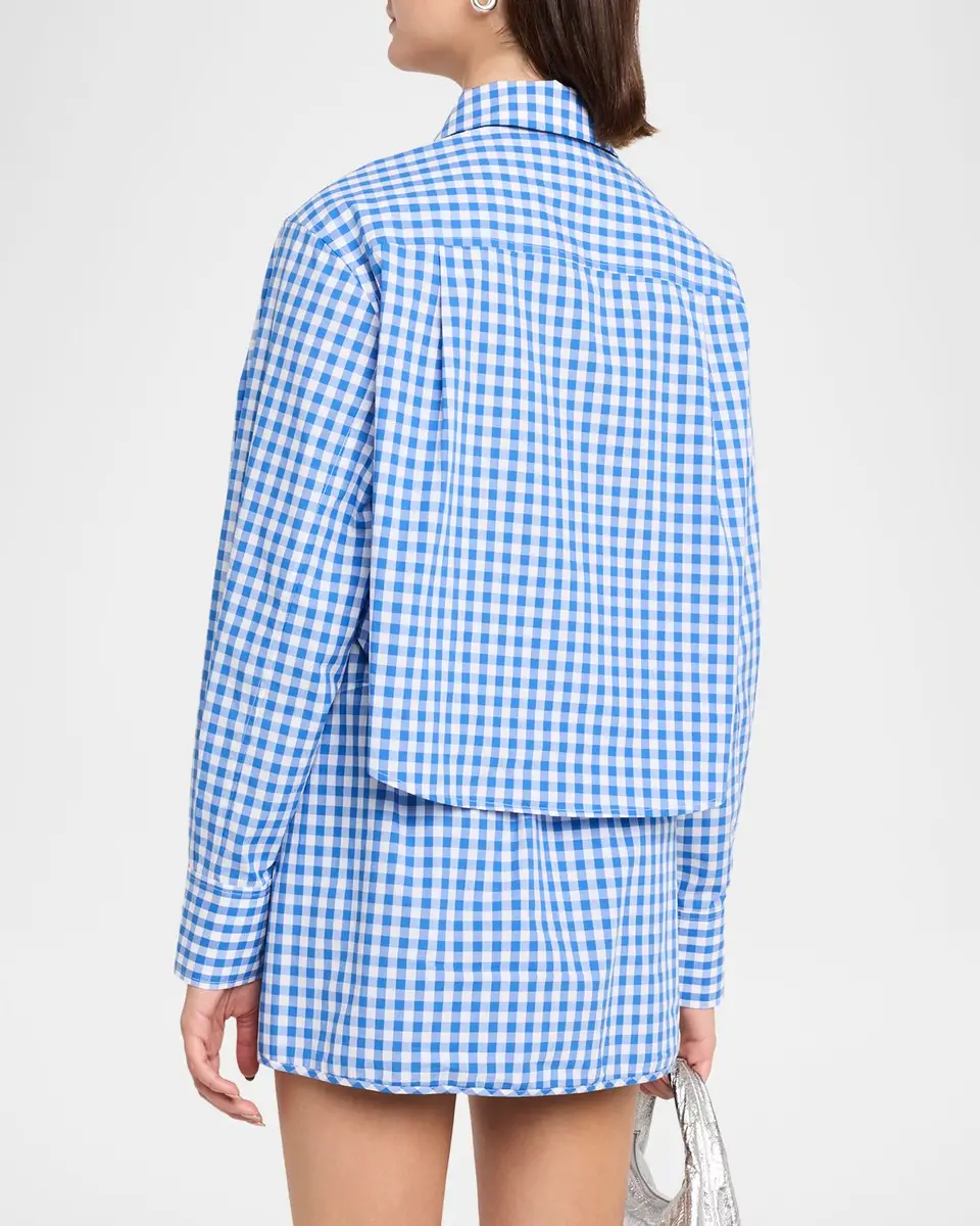 Simkhai Renata Cropped Gingham Shirt | Thumbnail 3