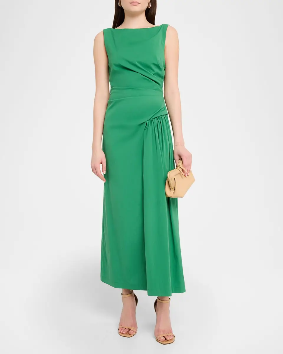 Lela Rose Cotton Poplin Asymmetrical Flounce Dress | Thumbnail 2