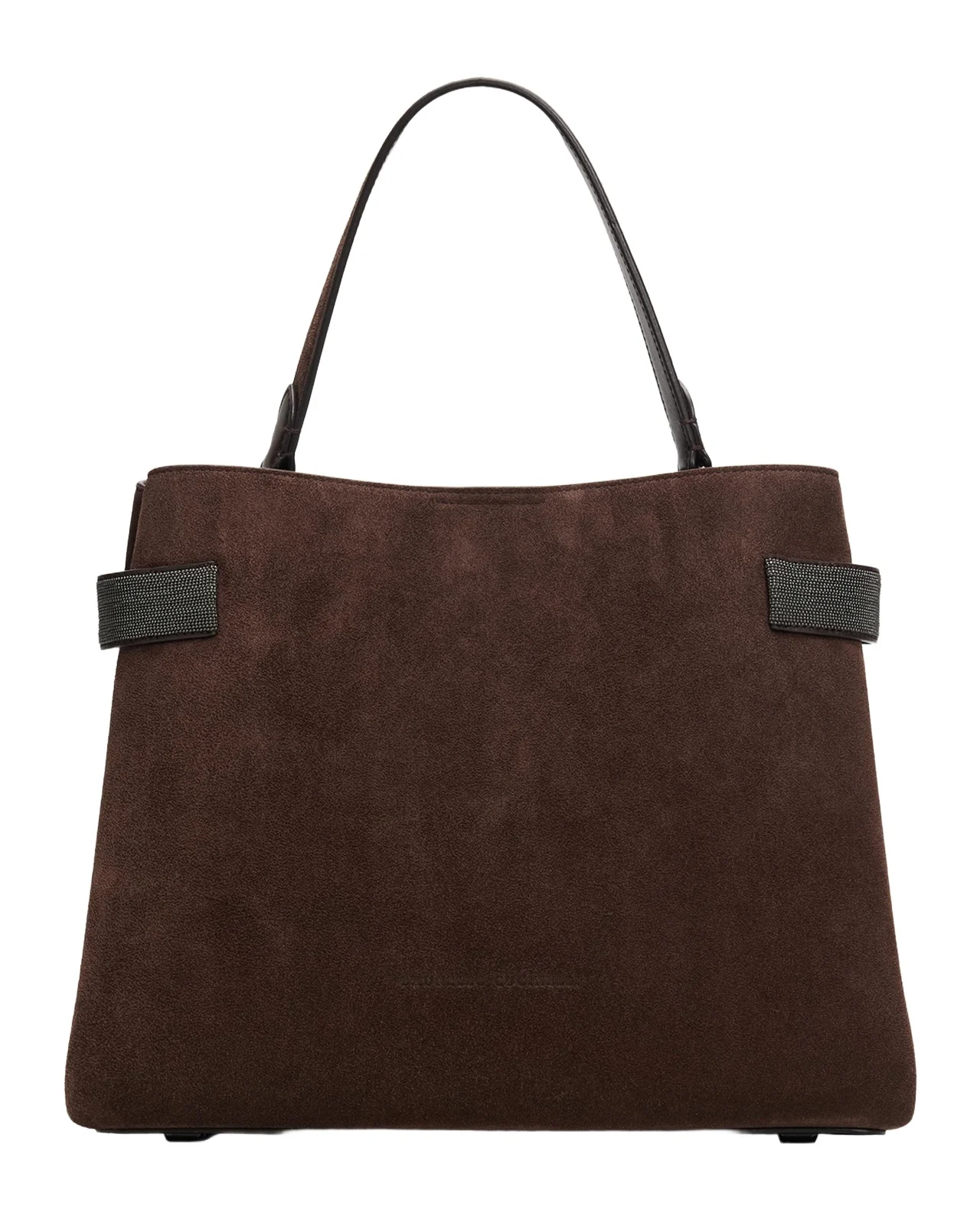 Monili-Trim Suede Top-Handle Bag Monili-Trim Suede Top-Handle Bag