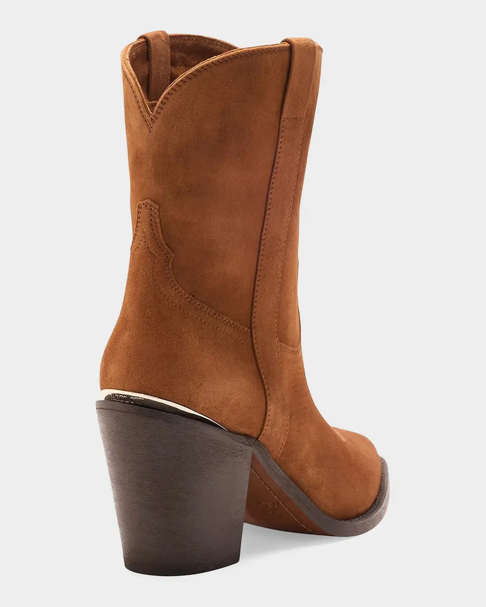 Partlow Leigh Anne Suede Western Ankle Booties | Thumbnail 2 Partlow Leigh Anne Suede Western Ankle Booties | Thumbnail 2