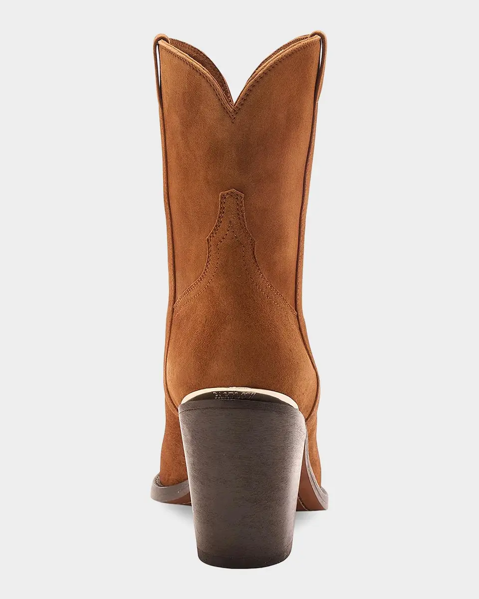 Partlow Leigh Anne Suede Western Ankle Booties | Thumbnail 4 Partlow Leigh Anne Suede Western Ankle Booties | Thumbnail 4