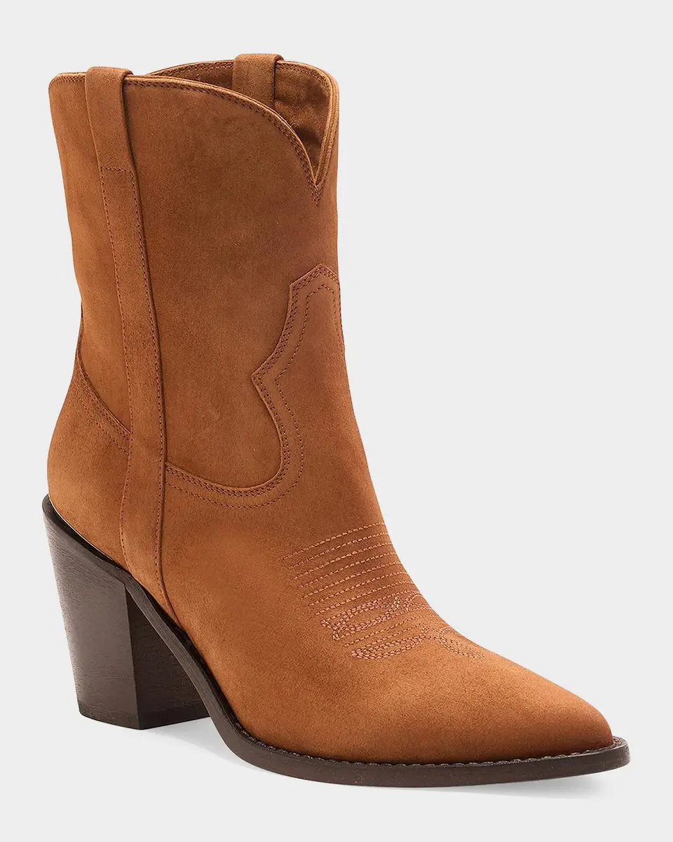 Partlow Leigh Anne Suede Western Ankle Booties | Thumbnail 5 Partlow Leigh Anne Suede Western Ankle Booties | Thumbnail 5