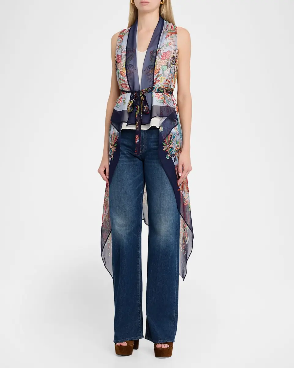 Etro Paisley Silk Belted Foulard Vest | Thumbnail 4 Etro Paisley Silk Belted Foulard Vest | Thumbnail 4