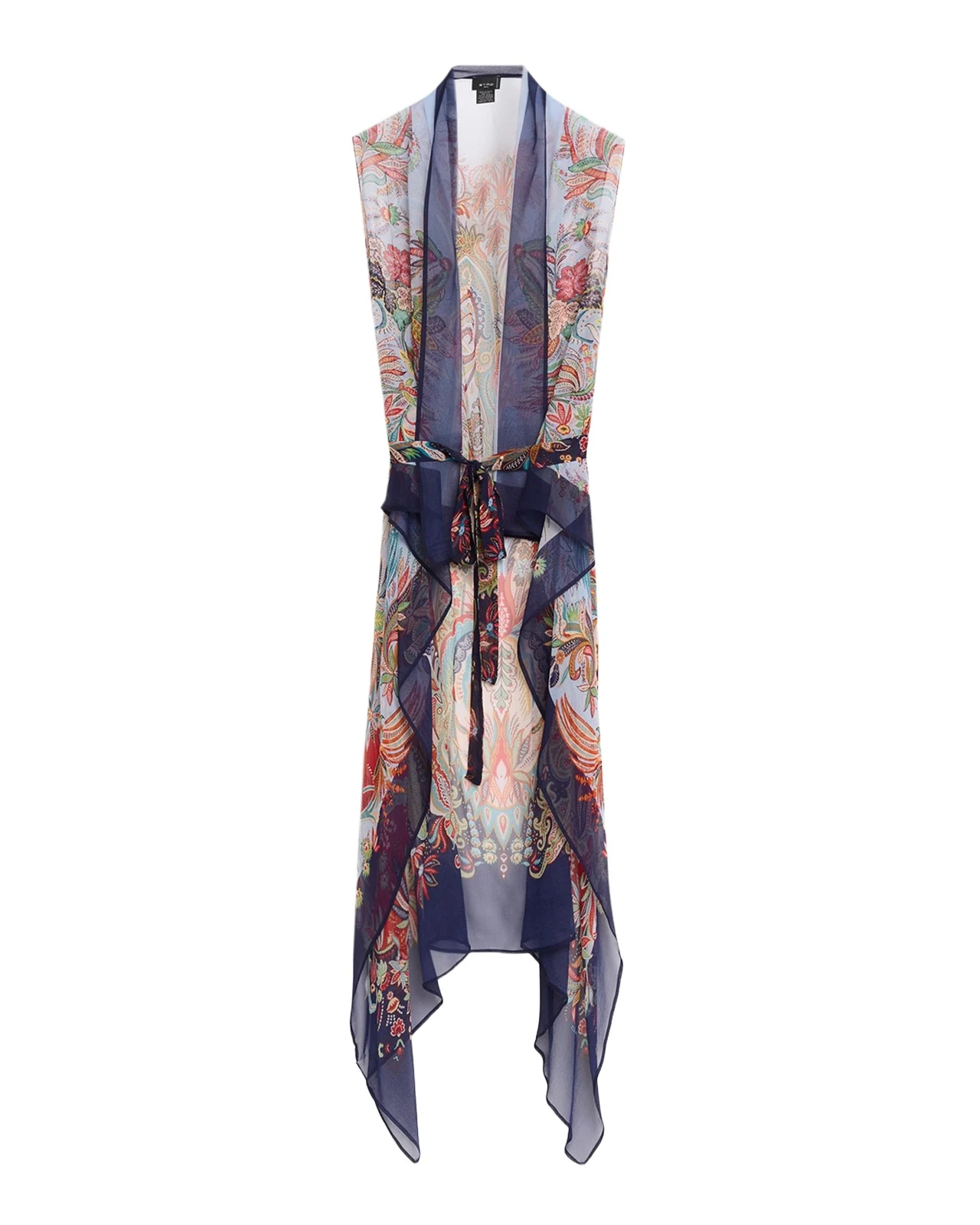 Paisley Silk Belted Foulard Vest Paisley Silk Belted Foulard Vest