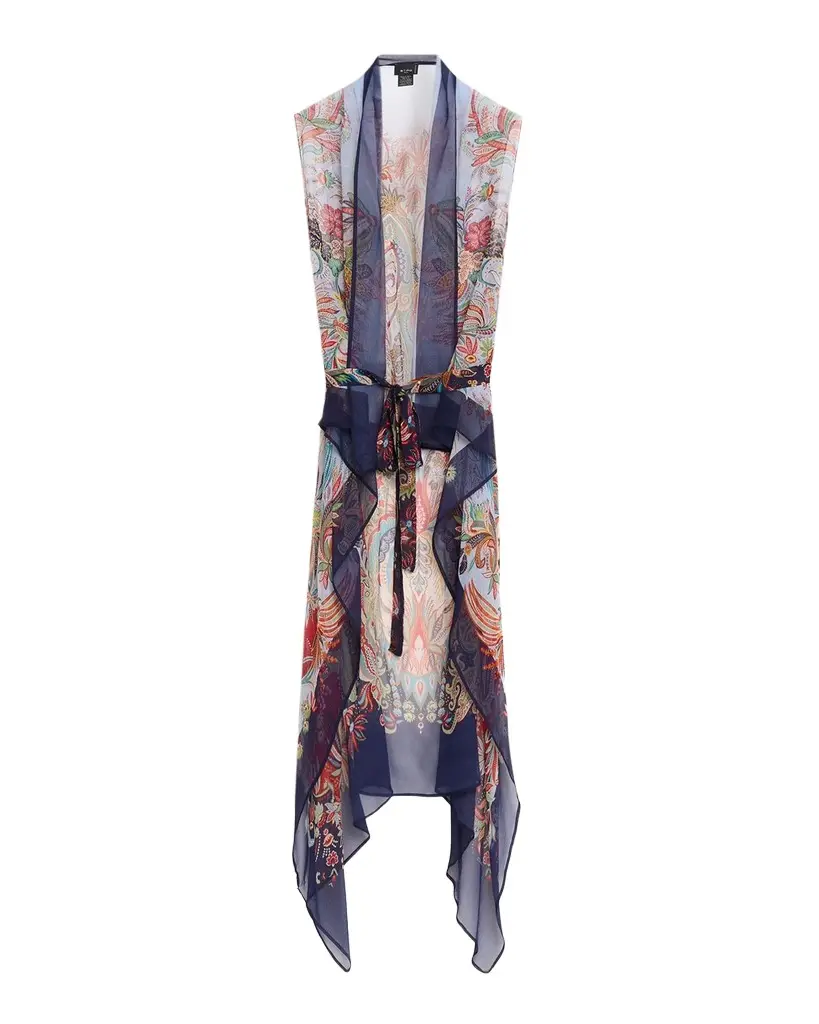 Etro Paisley Silk Belted Foulard Vest | Image 1 Etro Paisley Silk Belted Foulard Vest | Image 1