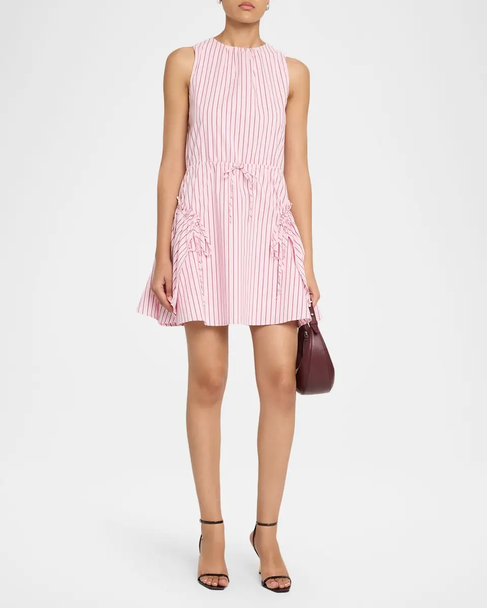 Cinq à Sept Leylani Rose Stripe Mini Dres | Thumbnail 2 Cinq à Sept Leylani Rose Stripe Mini Dres | Thumbnail 2