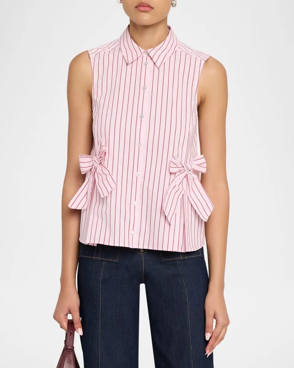 Cinq à Sept Jill Rose Stripe Top | Thumbnail 4 Cinq à Sept Jill Rose Stripe Top | Thumbnail 4