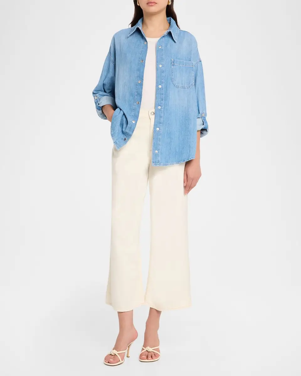 L'Agence Jorah Relaxed Long-Sleeve Denim Shirt | Thumbnail 2 L'Agence Jorah Relaxed Long-Sleeve Denim Shirt | Thumbnail 2