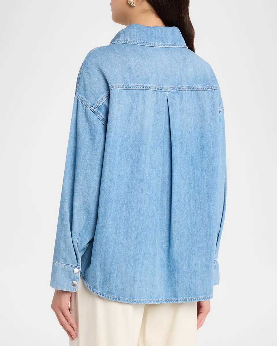 L'Agence Jorah Relaxed Long-Sleeve Denim Shirt | Thumbnail 3 L'Agence Jorah Relaxed Long-Sleeve Denim Shirt | Thumbnail 3