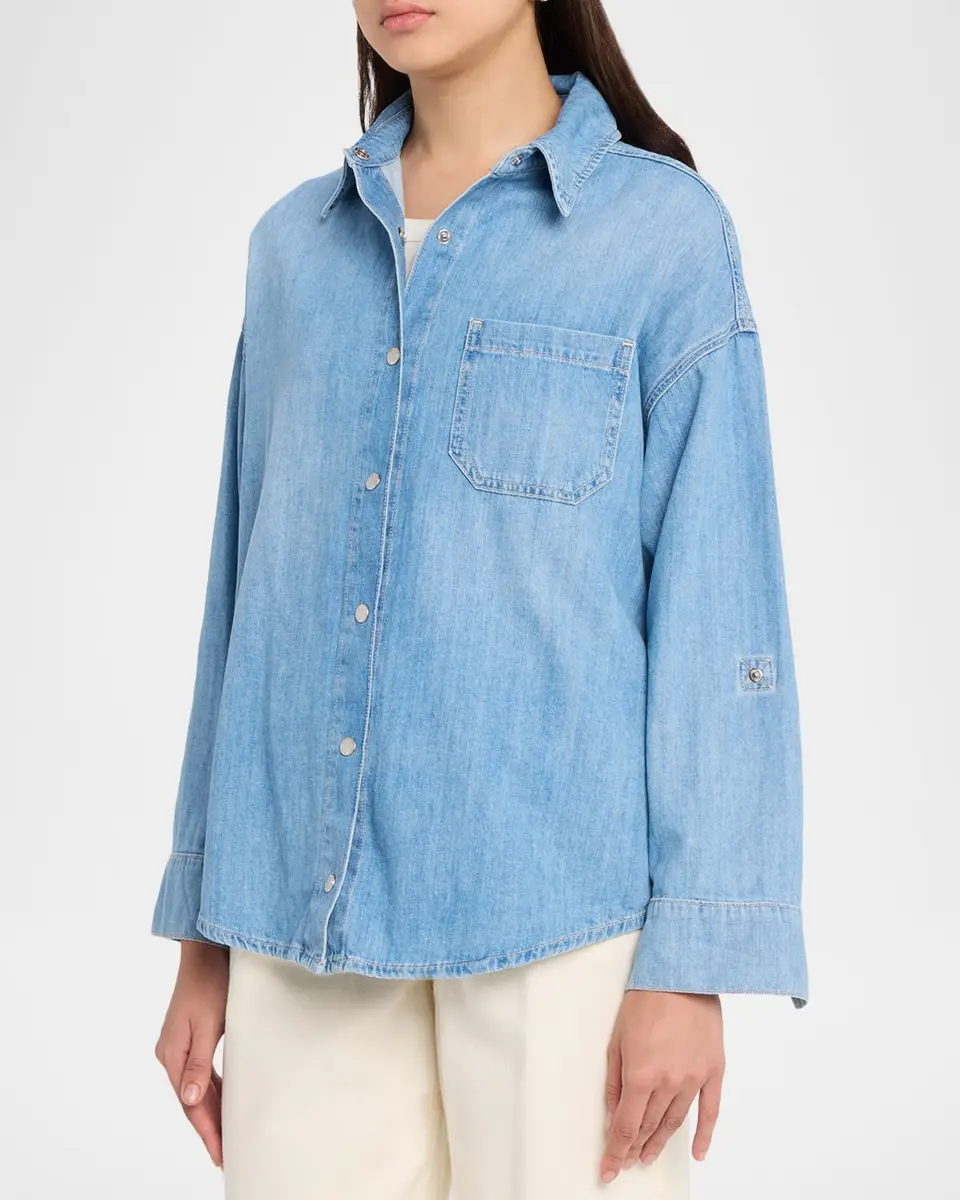 L'Agence Jorah Relaxed Long-Sleeve Denim Shirt | Thumbnail 4 L'Agence Jorah Relaxed Long-Sleeve Denim Shirt | Thumbnail 4