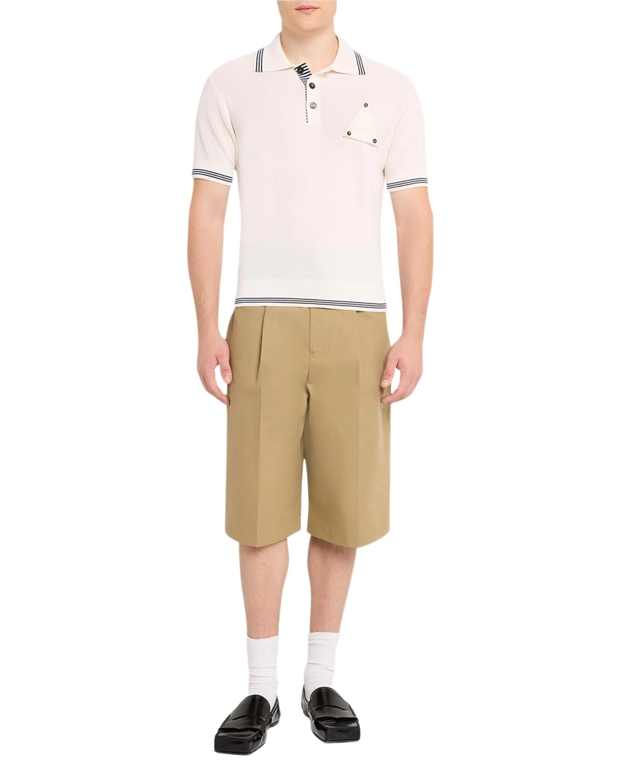 Men's Silk and Cotton Mesh Polo Shirt Men's Silk and Cotton Mesh Polo Shirt