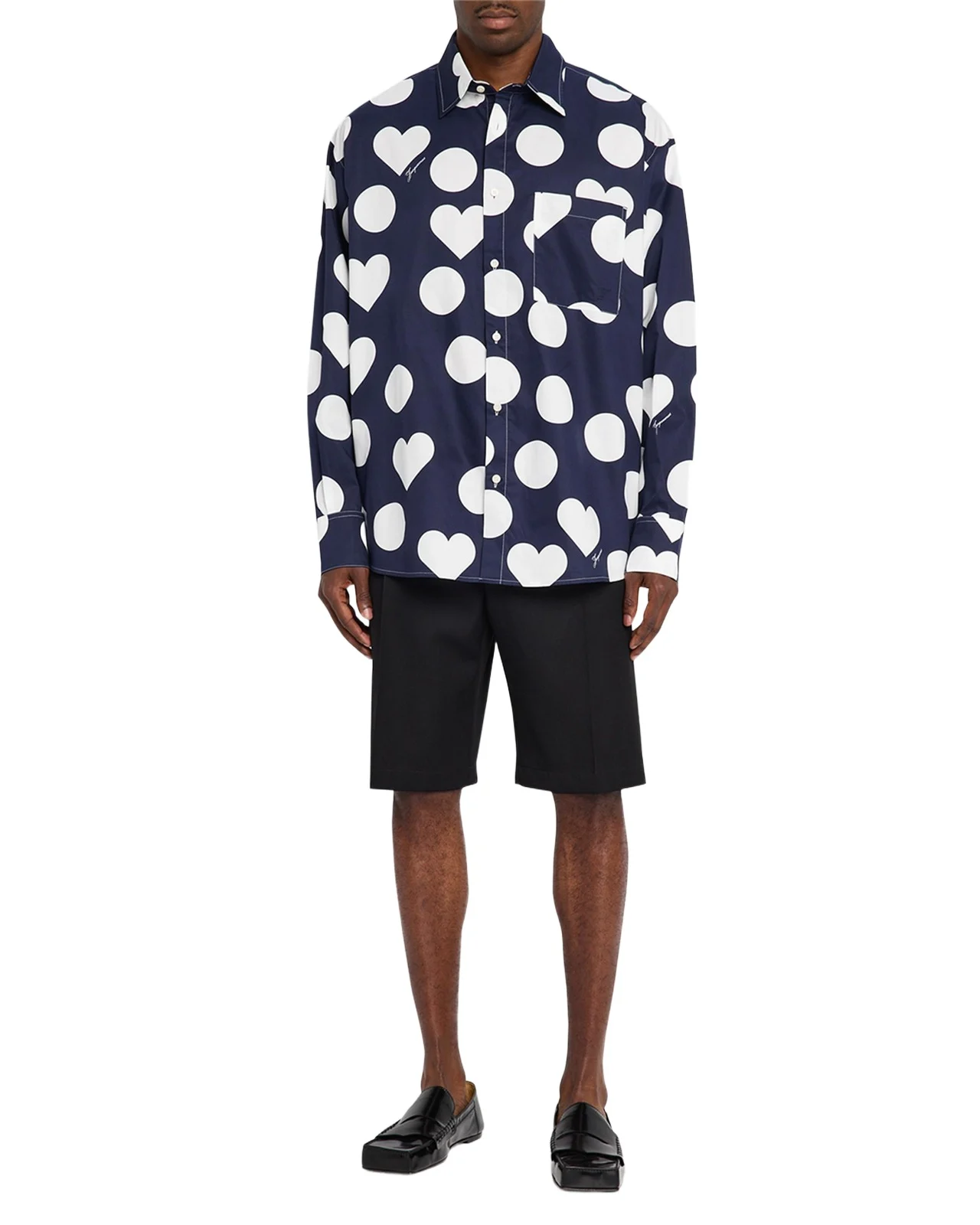 Men's La Chemise Cotton Shapes Button-Down Shirt Men's La Chemise Cotton Shapes Button-Down Shirt