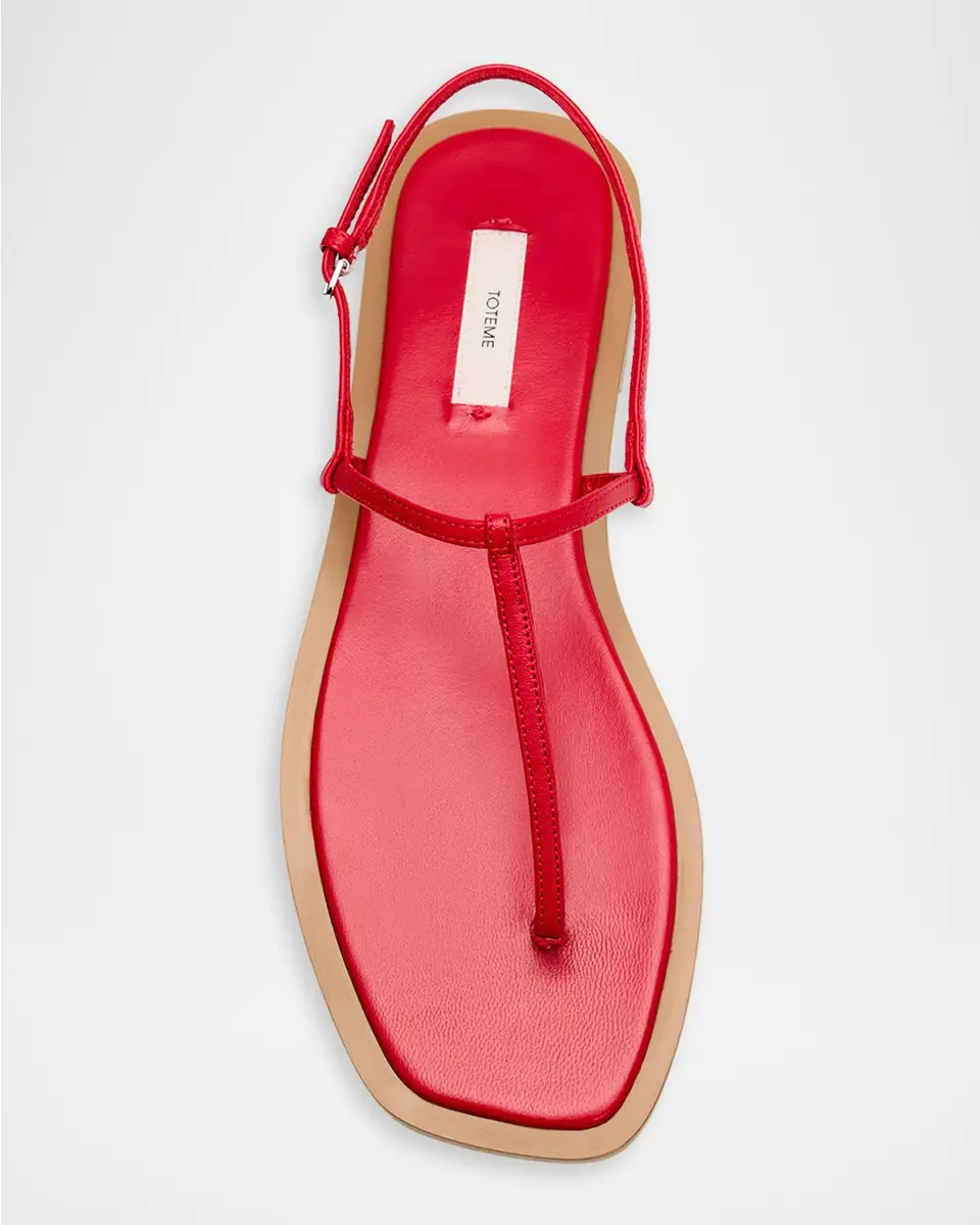 TOTEME Purist T-Strap Nappa Leather Sandals | Thumbnail 5