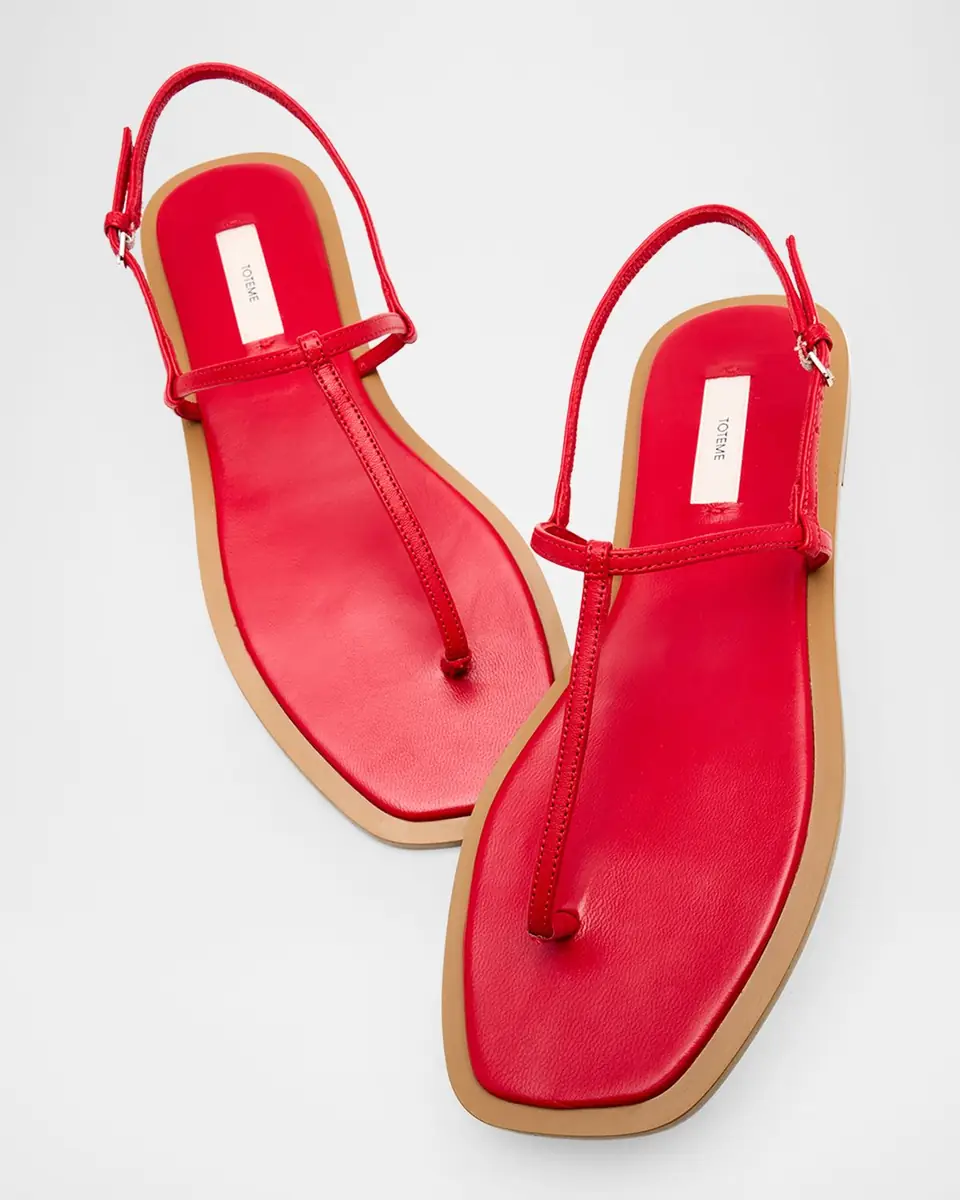 TOTEME Purist T-Strap Nappa Leather Sandals | Thumbnail 6