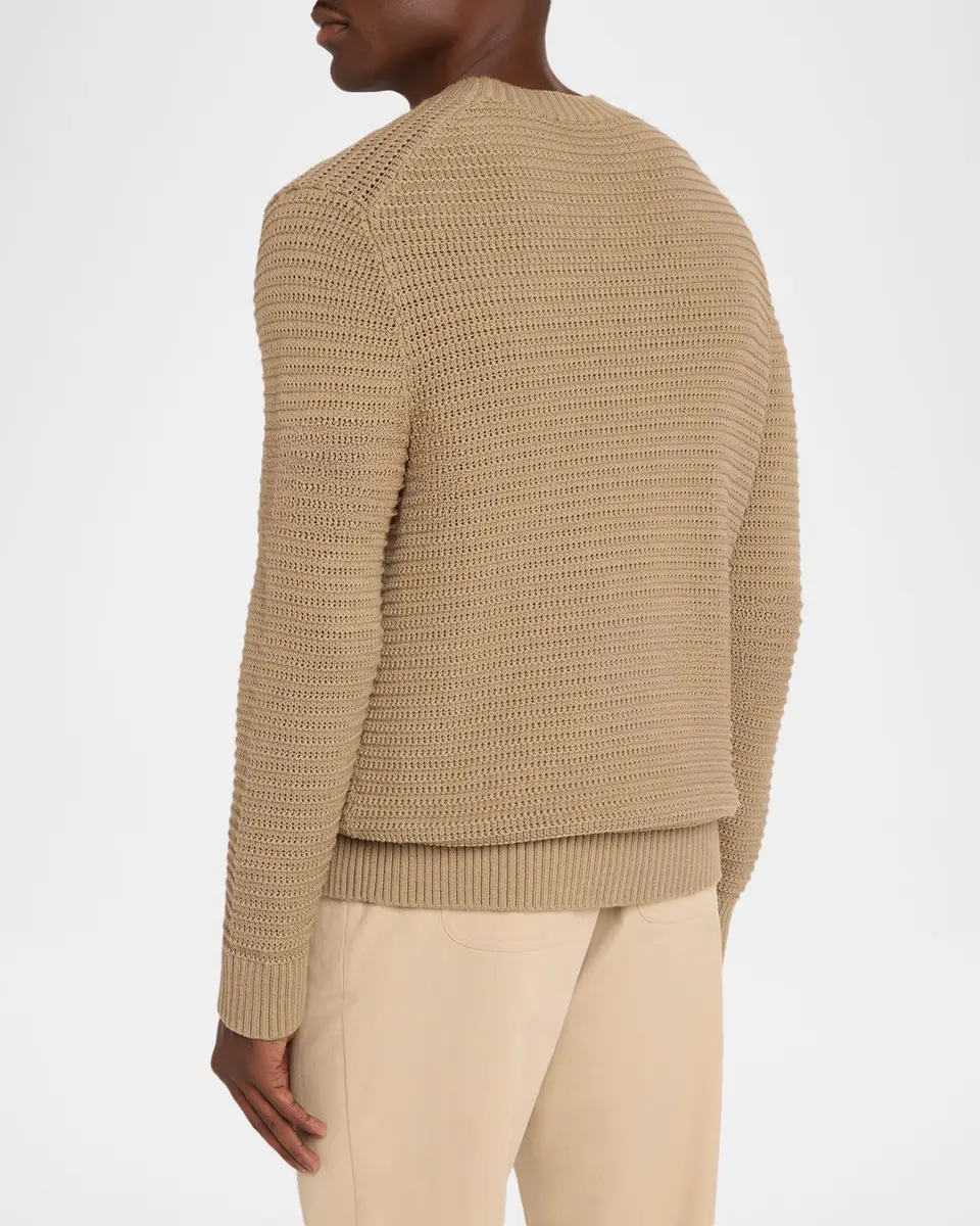 Vince Men's Cotton and Cashmere Crafted Texture Crewneck Sweater | Thumbnail 3