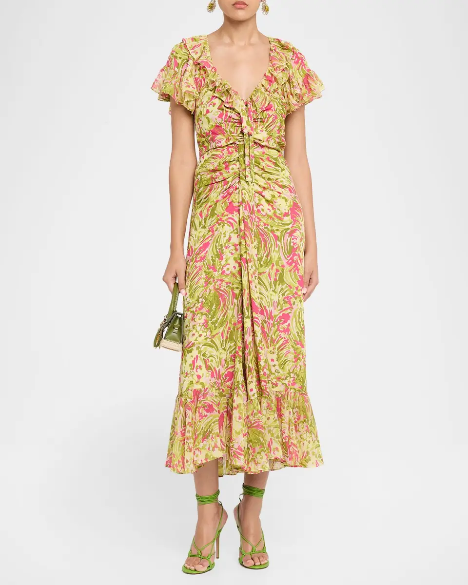 Cinq à Sept Ivey Daisy Swirl Midi Dress | Thumbnail 2 Cinq à Sept Ivey Daisy Swirl Midi Dress | Thumbnail 2