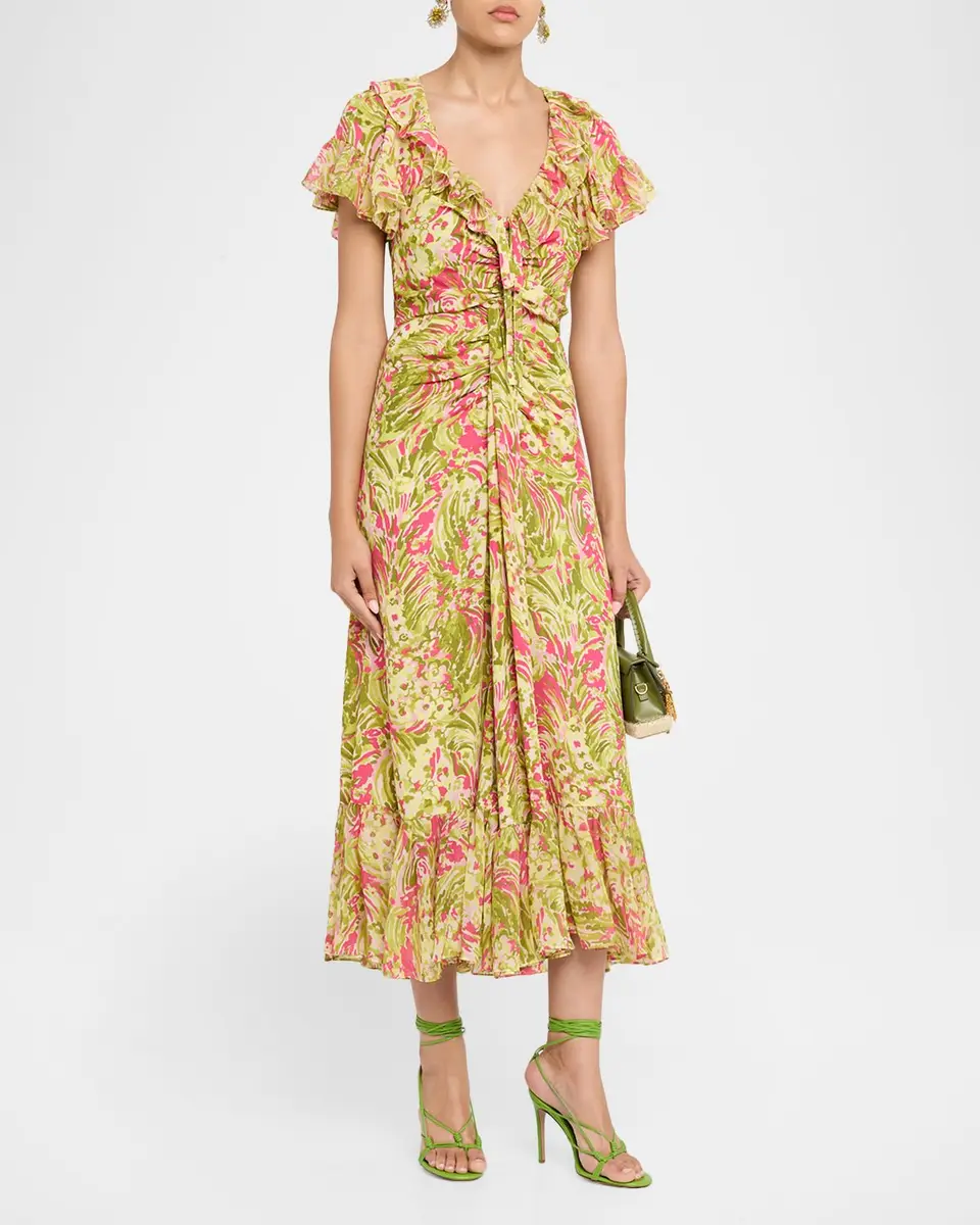 Cinq à Sept Ivey Daisy Swirl Midi Dress | Thumbnail 4 Cinq à Sept Ivey Daisy Swirl Midi Dress | Thumbnail 4