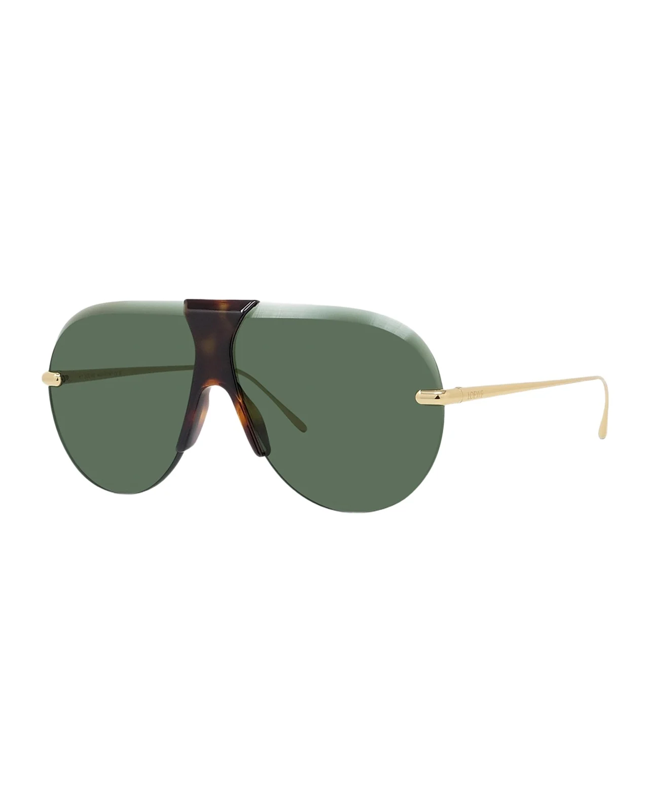 Loewe Men's Safari Rimless Metal/Acetate Semi-Shield Sunglasses