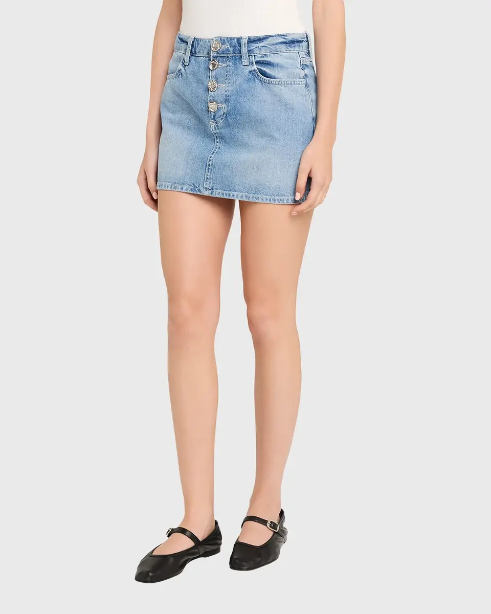 L'AGENCE Solene Jean Mini Skirt | Thumbnail 4