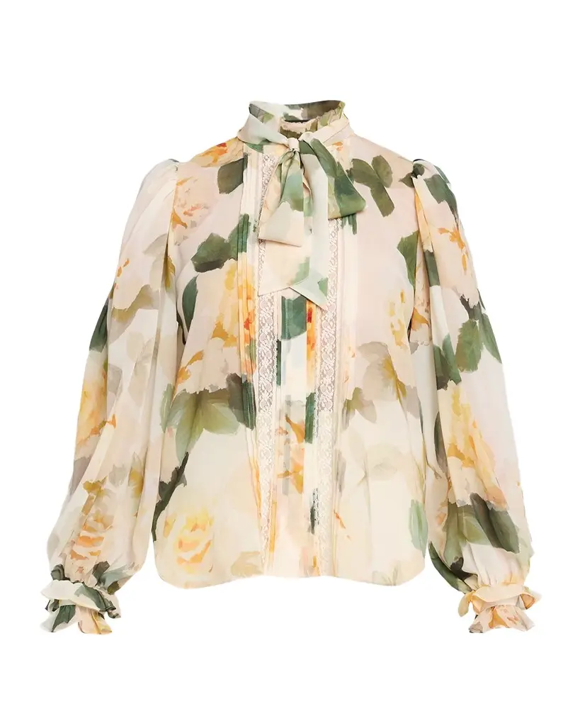 Ungaro Odessa Tie-Neck Floral Blouse | Image 1 Ungaro Odessa Tie-Neck Floral Blouse | Image 1