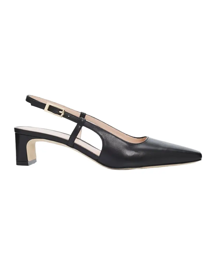 40mm Baby Babette Leather Slingback Pumps