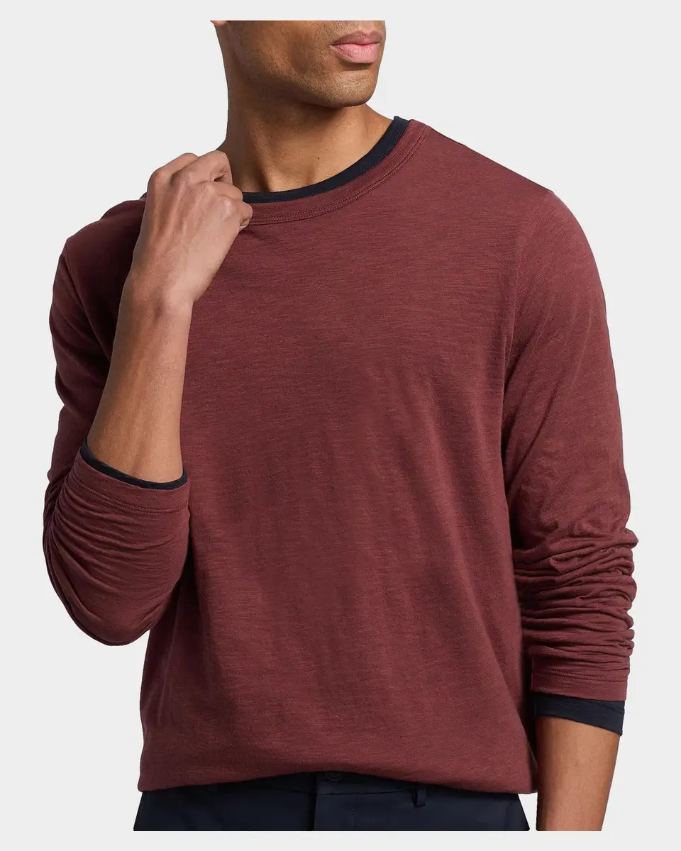 Vince Men's Fine Slub Cotton Double-Layer Crewneck T-Shirt | Thumbnail 5 Vince Men's Fine Slub Cotton Double-Layer Crewneck T-Shirt | Thumbnail 5
