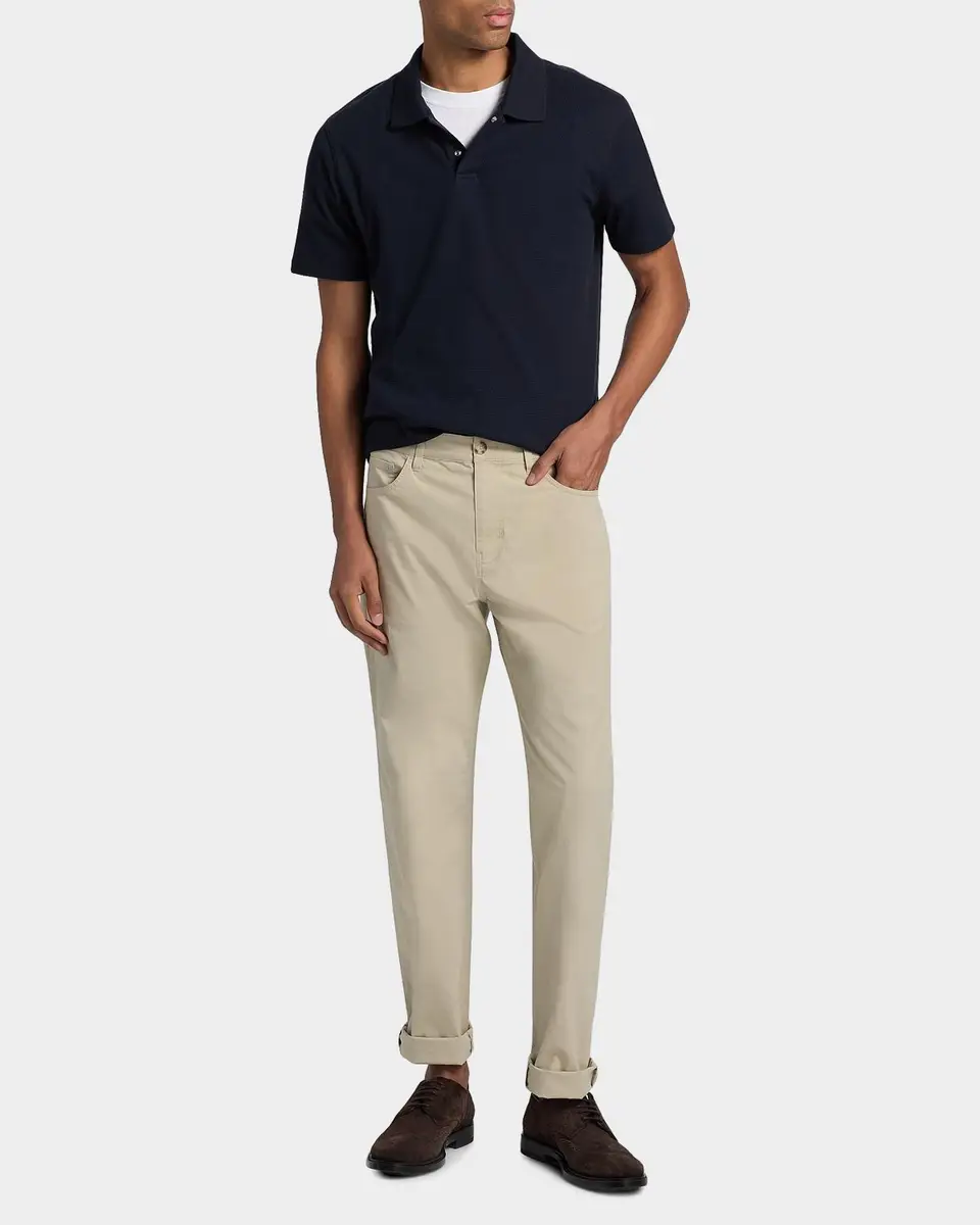 Vince Men's Rib-Knit Cotton-Blend Polo Shirt | Thumbnail 2 Vince Men's Rib-Knit Cotton-Blend Polo Shirt | Thumbnail 2
